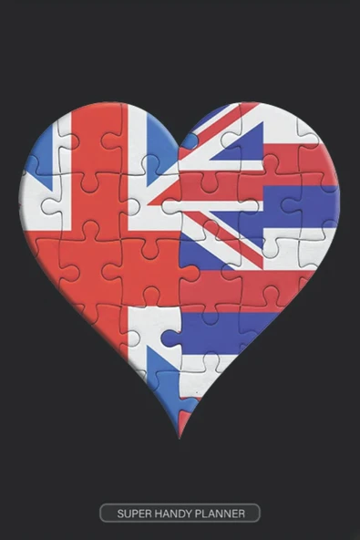 Planner: British Flag United Heart Jigsaw Puzzle Flags Of Great Britain Hawaii ürün görseli 1