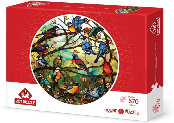Puzzle Vitray Orman Korosu 570 Parça Round Puzzle ürün görseli 1