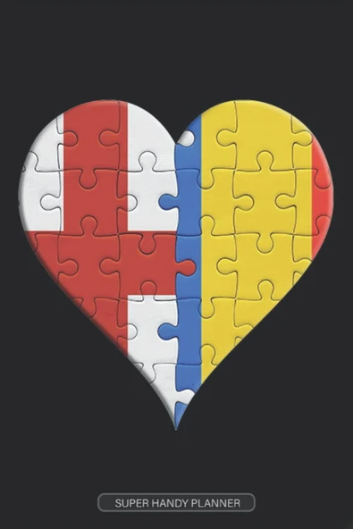 Planner: English Romanian Flag United Heart Jigsaw Puzzle Flags Of England Romania ürün görseli 1