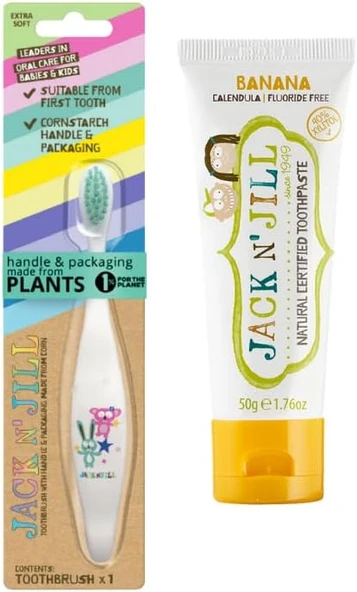 N' Jıll N Jill Doğal Bakım Seti (Bunny&Koala Fırçası + Muz Aromalı Macunu 50G) ürün görseli 1