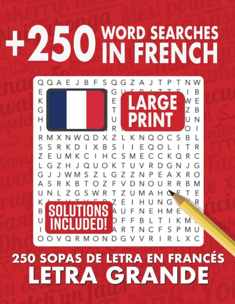 Independently Published 250 French Word Searches, Large Print Puzzles: Mas De 250 Sopas De Letras Francés, Letra Grande ürün görseli 1