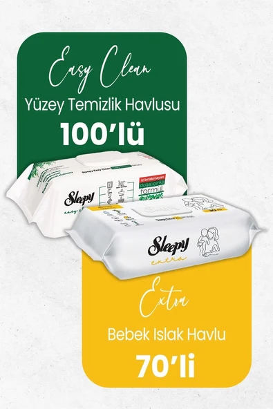Sleepy Extra Islak Bebek Mendil 70' Li Temizlik Havlusu 100' Lü ürün görseli 1