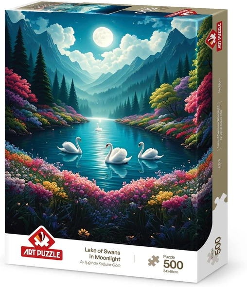 Puzzle Ay Işığında Kuğular Gölü 500 Parça Puzzle ürün görseli 1