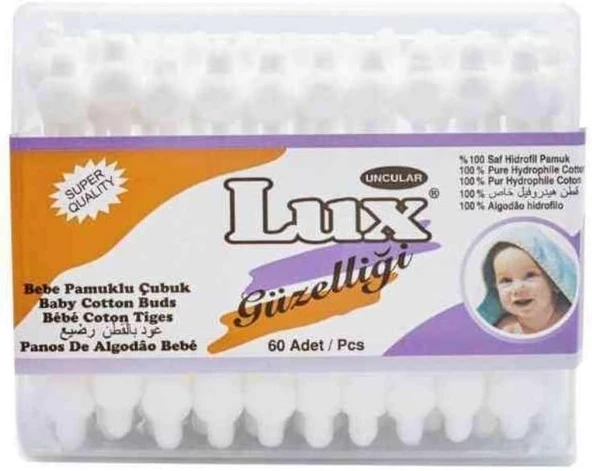 Lux Pamuklu 60 Adet Bebek Kulak Çubuğu ürün görseli 1
