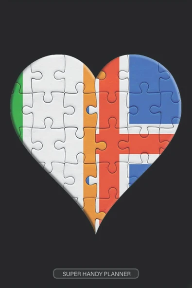 Planner: Irish Icelandic Flag United Heart Jigsaw Puzzle Flags Of Ireland Iceland ürün görseli 1