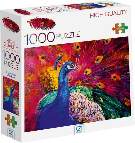 Ca Games Tavus Kuşu 1000 Parça 2,2Mm Kalınlık 48X68Cm Profesyonel Hobi Puzzle Yapboz Serisi ürün görseli 1