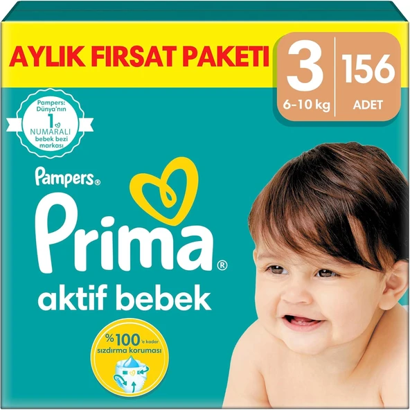 Aktif Bebek, Bebek Bezi 3 Numara, 156 Adet Aylık Fırsat Paketi ürün görseli 1