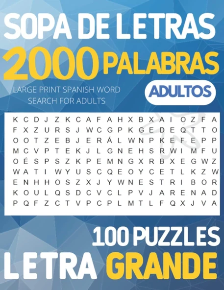 Sopa De Letras 2000 Palabras Letra Grande Adultos: 100 Puzzles Large Print Spanish Word Search Adults (Spanish Edition) ürün görseli 1