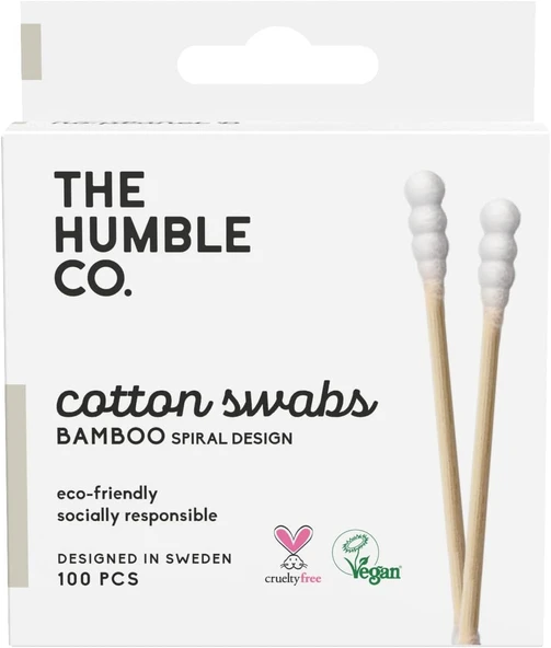 The Humble Co. Humble Brush Bamboo Cotton Swabs Spiral White- Spiral Kulak Çubuğu Beyaz, Çevre Dostu Pamuklu Kulak Çubukları, Plastik Içermeyen Ambalaj, Doğal Renkli Pamuktan Kulak Çubukları ürün görseli 1