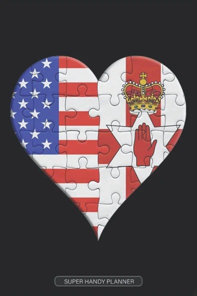 Planner: American Irish Flag United Heart Jigsaw Puzzle Flags Of America Northern Ireland ürün görseli 1