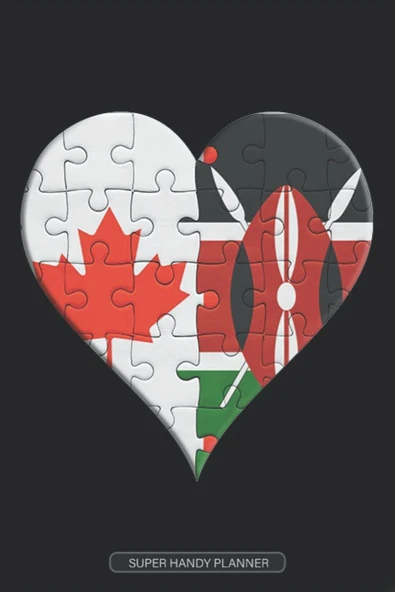 Planner: Canadian Kenyan Flag United Heart Jigsaw Puzzle Flags Of Canada Kenya ürün görseli 1