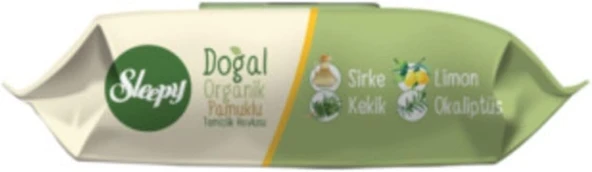 Sleepy Doğal Organik Pamuklu Islak Havlu 50'Li ürün görseli 1