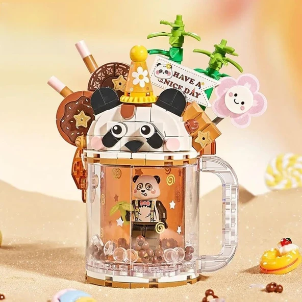 Lz-4206 Loz Panda Ayi Dondurma Kupasi 297 Parça Block Oyuncak ürün görseli 1