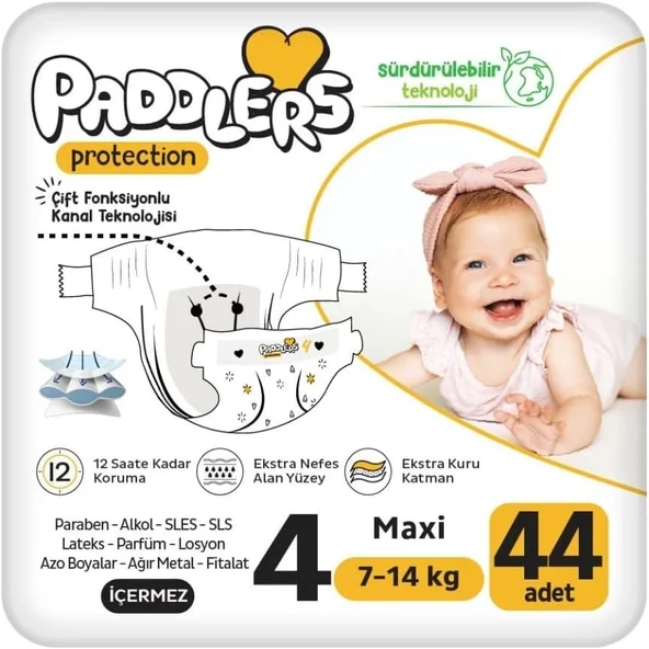 Paddlers Protection Bebek Bezi 4 Numara (44 Adet) Bakım Seti ürün görseli 1