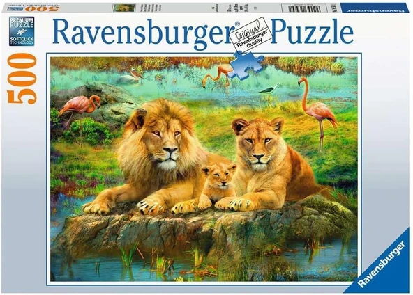 Ravensburger 500P Puzzle Aslan Ailesi, Yapboz ürün görseli 1