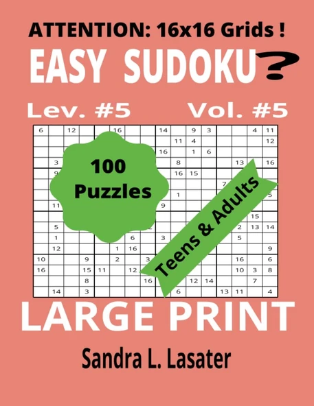 Independently Published Easy Sudoku Large Print 16 X 16: Teens Or Adults ürün görseli 1