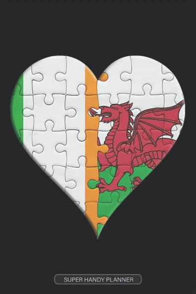 Planner: Irish Welsh Flag United Heart Jigsaw Puzzle Flags Of Ireland Wales ürün görseli 1