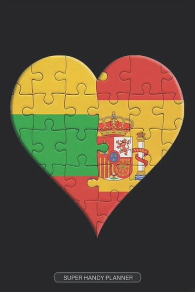 Planner: Lithuanian Spanish Flag United Heart Jigsaw Puzzle Flags Of Lithuania Spain ürün görseli 1