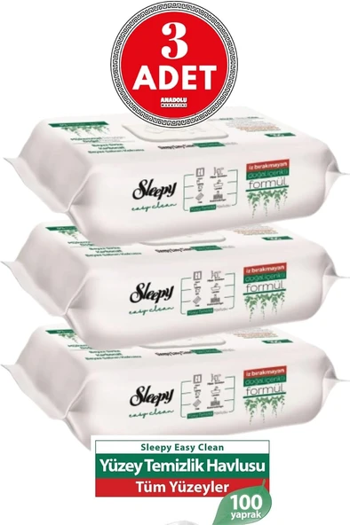 Sleepy Easy Clean Yüzey Temizlik Havlusu 100' Lü X 3 Adet ürün görseli 1