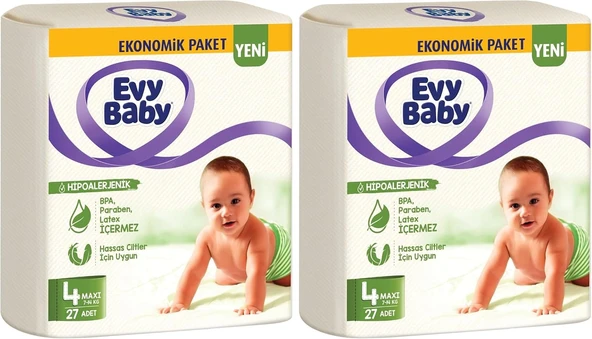 Evy Baby Bezi Maxi Ekonomik 4 Beden 27 Adet 2Li Paket ürün görseli 1