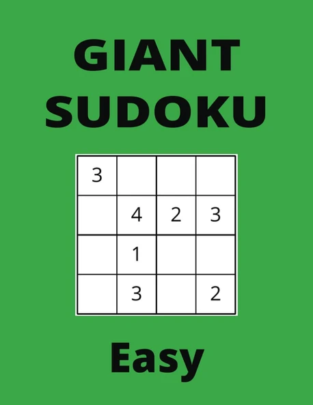 Independently Published Giant Easy Green Sudoku Book, 4X4 Puzzles, 50 Pages, 8.5X11 ürün görseli 1