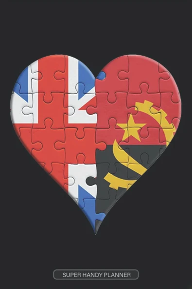 Planner: British Angolan Flag United Heart Jigsaw Puzzle Flags Of Great Britain Angola ürün görseli 1
