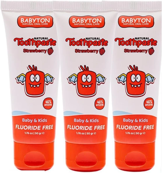 Babyton Doğal Çilekli Macunu 3'Lü Set 50 Gr ürün görseli 1