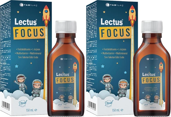 Lectus Focus 150 Ml Likit Fosfatidilserin L-Arjinin Multivitamin Multimineral Şurup (2 Paketi) ürün görseli 1