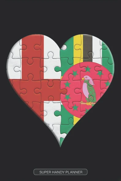 Planner: English Dominican Flag United Heart Jigsaw Puzzle Flags Of England Dominica ürün görseli 1