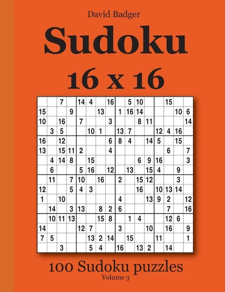 Sudoku 16 X 16: 100 Sudoku Puzzles Volume 3 ürün görseli 1