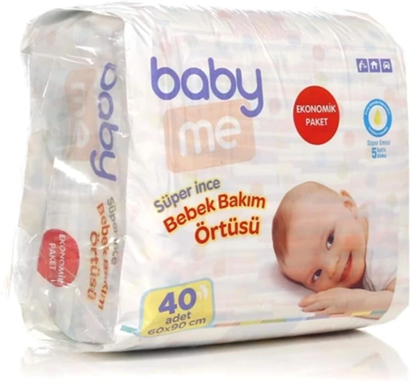 Baby&Me Süper İnce 60X90 Cm 40Lı Bebek Bakım Örtüsü ürün görseli 1
