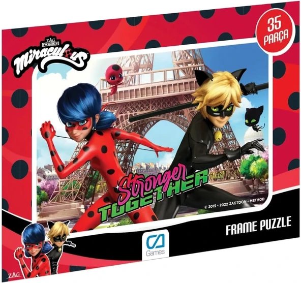Ca Games Mucize: Uğur Böceği Ile Kara 35 Parça Çerçeveli 34X24Cm Çocuk Puzzle Yapboz (Kırmızı2) ürün görseli 1
