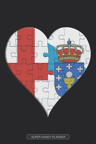 Planner: English Galician Flag United Heart Jigsaw Puzzle Flags Of England Galicia ürün görseli 1