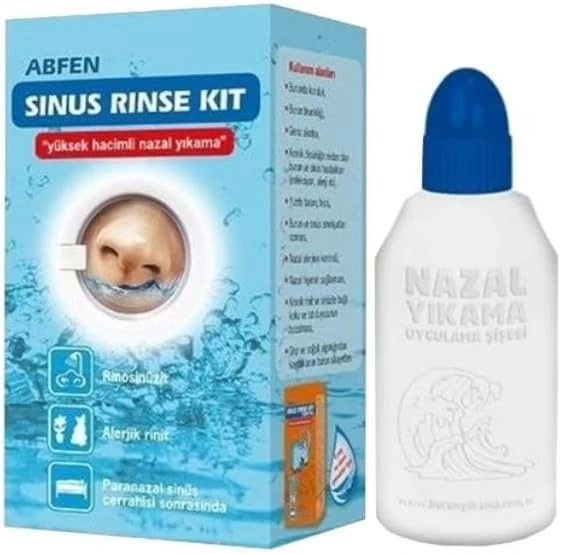 Abfen Si̇nus Ri̇nse Ki̇t Yüksek Haci̇mli̇ Nazal Yikama Duşu (25 Solüsyon Karişim Poşeti̇ Uygulama Şi̇şesi̇ İle) ürün görseli 1