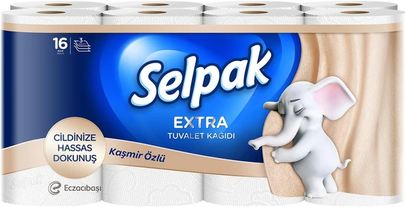 Selpak Extra Kaşmir Katkılı Tuvalet Kağıdı 16'Lı ürün görseli 1