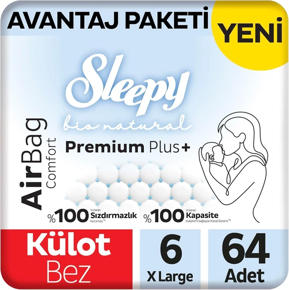 Sleepy Bio Airbag Avantaj Paketi Külot Bez 6 Numara Xlarge 64 Adet ürün görseli 1