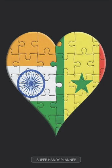 Planner: Indian Senegalese Flag United Heart Jigsaw Puzzle Flags Of India Senegal ürün görseli 1