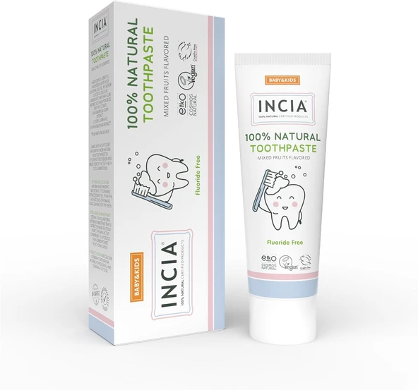 Incia%100 Doğal Macunu Bebek Çocuk Karışık Meyve Aromalı Florürsüz 50 Ml ürün görseli 1