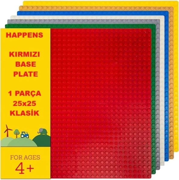 Kırmızı Zemin Plaka, +4 Yaratıcı Oyuncak Yapım Seti (1 Parça) 25Cmx25Cm, Baseplate ürün görseli 1