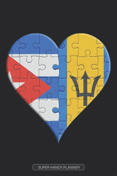 Planner: Cuban Barbadian Flag United Heart Jigsaw Puzzle Flags Of Cuba Barbados ürün görseli 1
