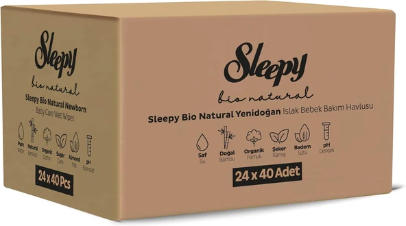 Sleepy Bio Yenidoğan Islak Bebek Bakım Havlusu 24X40 Adet ürün görseli 1