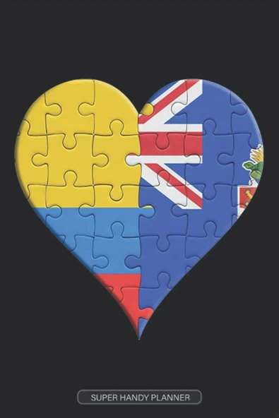 Planner: Colombian Caymanian Flag United Heart Jigsaw Puzzle Flags Of Colombia Cayman Islands ürün görseli 1