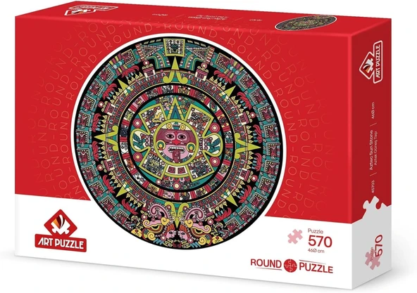 Puzzle Aztek Güneş Taşı 570 Parça Round Puzzle ürün görseli 1