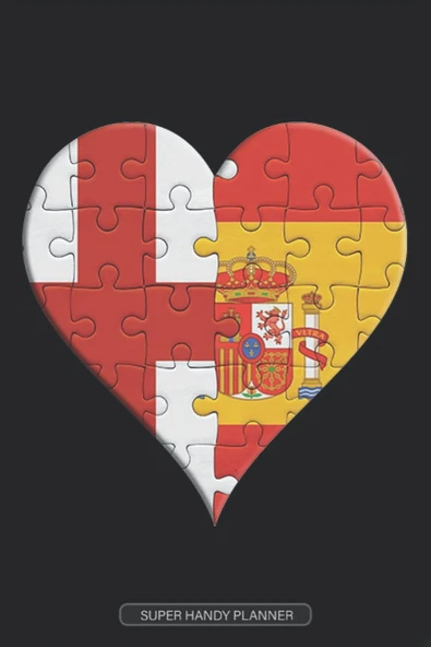 Planner: English Spanish Flag United Heart Jigsaw Puzzle Flags Of England Spain ürün görseli 1
