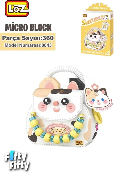 Loz Micro Block Sweet Bag Serisi Figürlü Çanta 360 Parça Oyuncak Yapım Seti Fflz-8843 ürün görseli 1