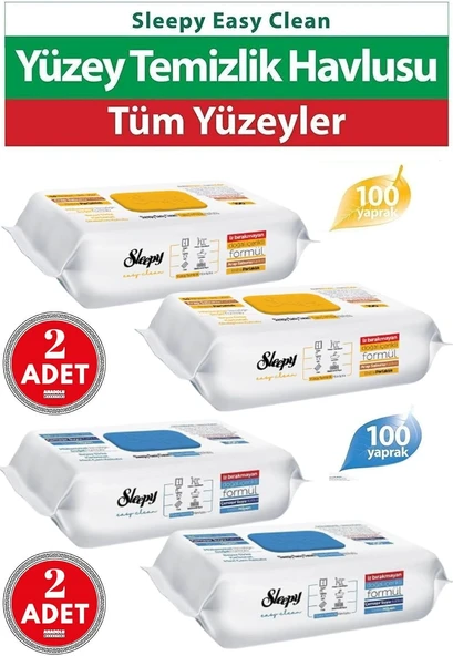 Sleepy Easy Clean Arap Sabunlu 200 Yaprak Çamaşır Sulu 200 Yaprak Yüzey Havlusu ürün görseli 1