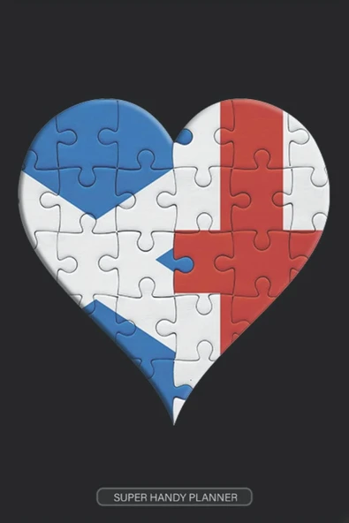 Planner: Scottish English Flag United Heart Jigsaw Puzzle Flags Of Scotland England ürün görseli 1