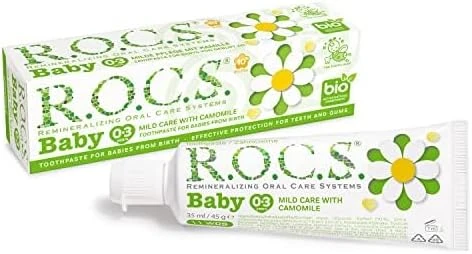 R.O.C.S. Baby Papatya Özlü Florürsüz Macunu Fırçası Seti ürün görseli 1