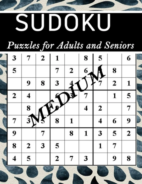 Independently Published Medium Sudoku (Puzzle For Adults And Seniors) 8.5 X 11 Inches: (One Puzzle Per Page) With Solutions Paperback ürün görseli 1