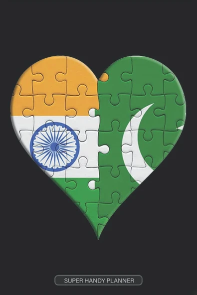 Planner: Indian Pakistani Flag United Heart Jigsaw Puzzle Flags Of India Pakistan ürün görseli 1